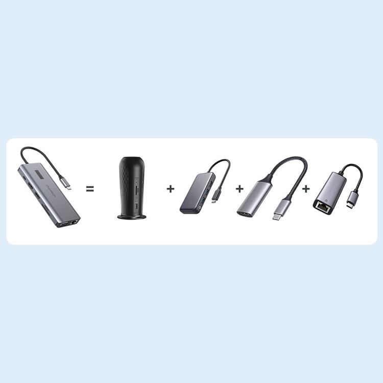 Choetech Choetech Multifunktionell 12in1 HUB med Display