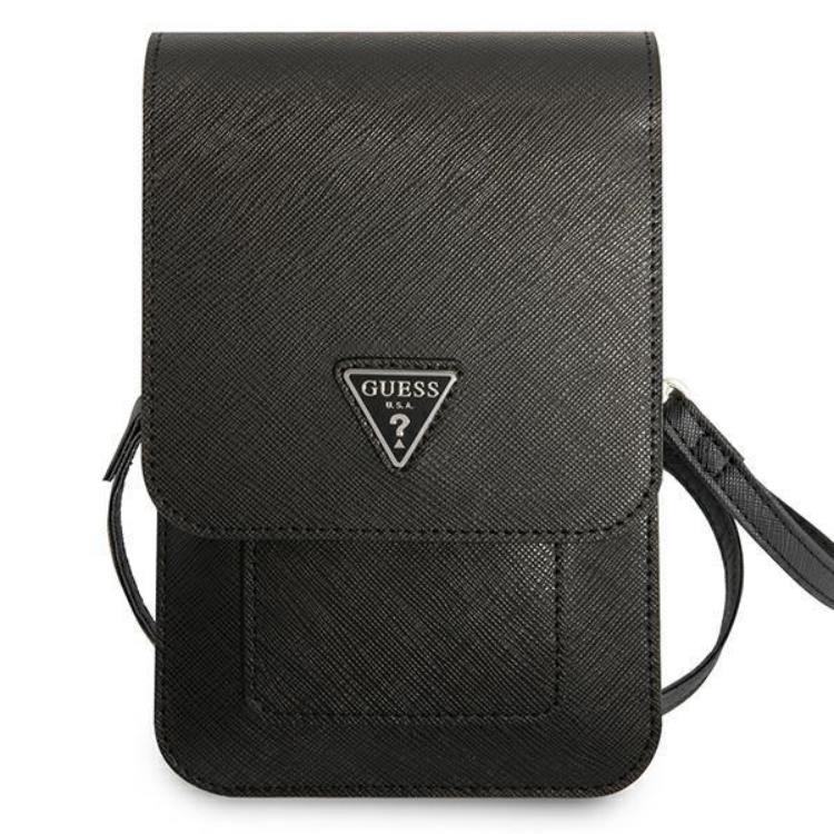 Guess Guess Halsbandsfodral Saffiano Triangle - Svart