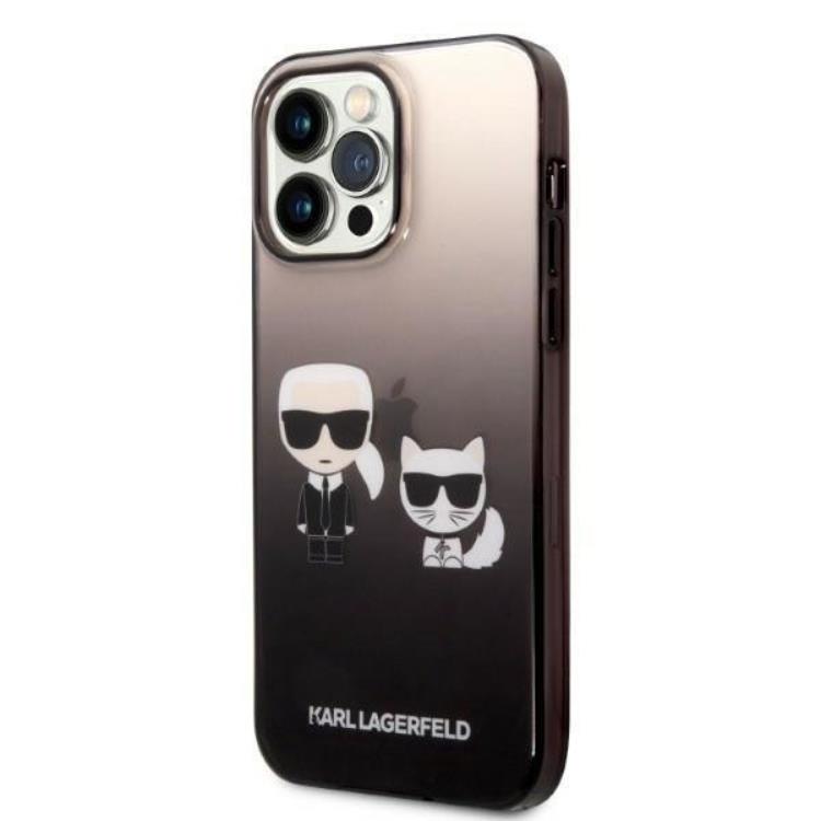 KARL LAGERFELD Karl Lagerfeld iPhone 14 Pro Skal Gradient Ikonik Karl & Choupette - Svart