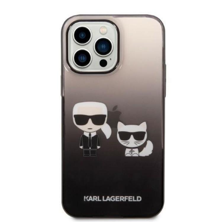 KARL LAGERFELD Karl Lagerfeld iPhone 14 Pro Skal Gradient Ikonik Karl & Choupette - Svart