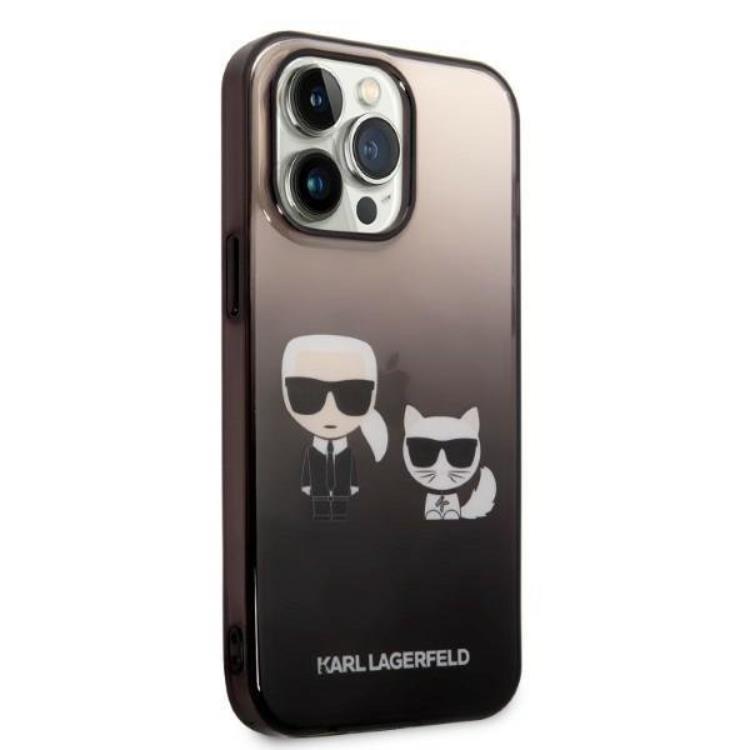 KARL LAGERFELD Karl Lagerfeld iPhone 14 Pro Skal Gradient Ikonik Karl & Choupette - Svart