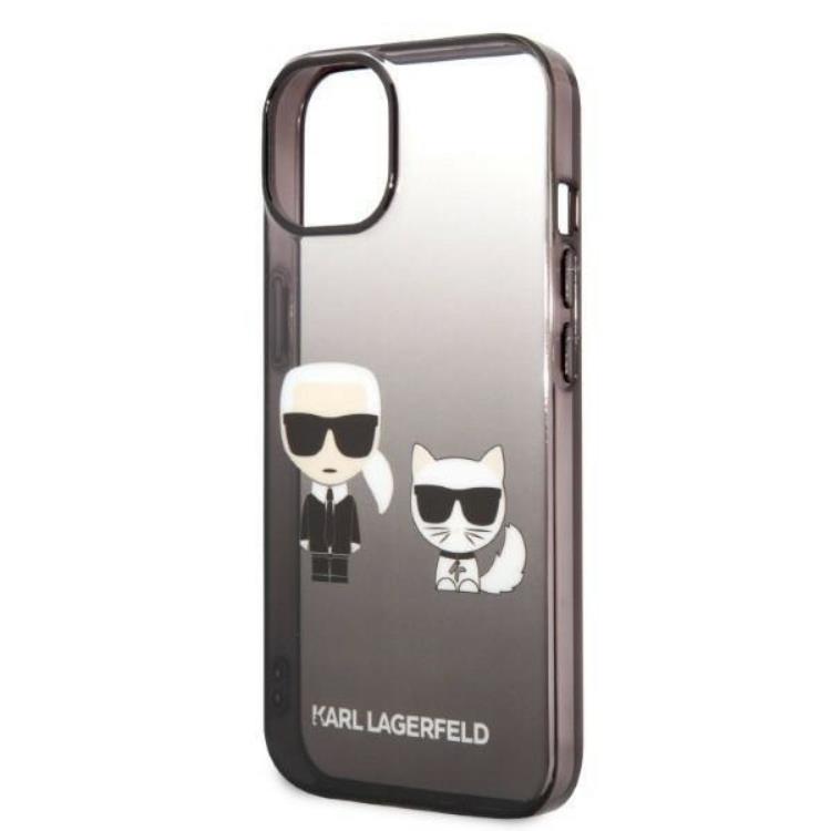 KARL LAGERFELD Karl Lagerfeld iPhone 14 Pro Skal Gradient Ikonik Karl & Choupette - Svart