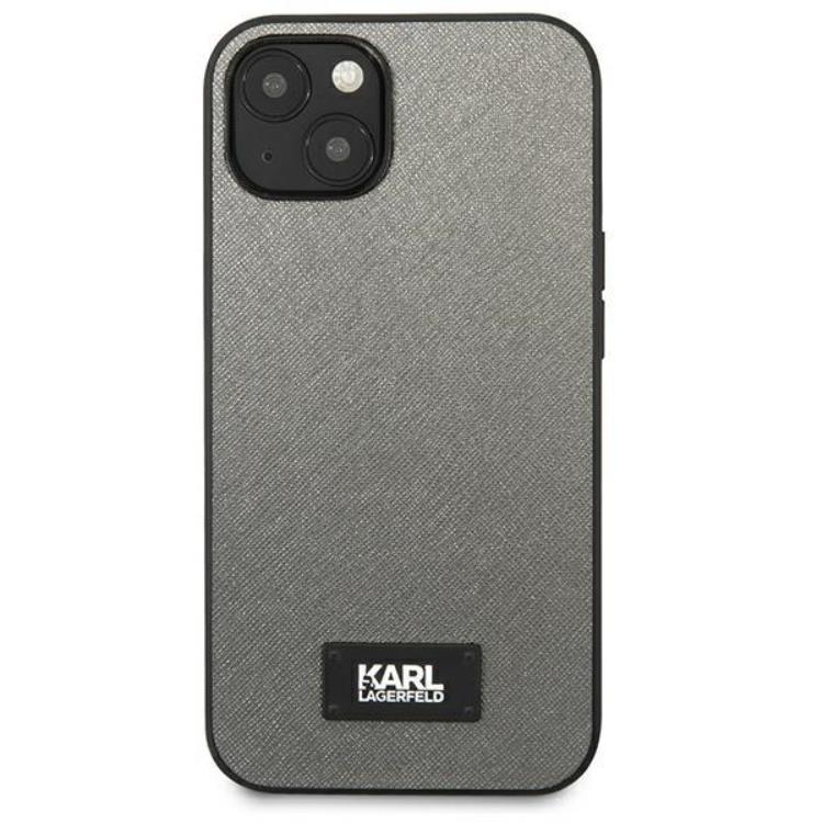 KARL LAGERFELD Karl Lagerfeld iPhone 13 mini Skal Saffiano Plaque - Silver