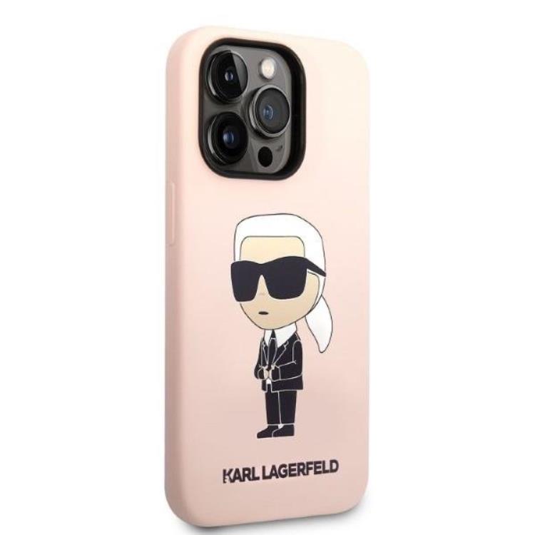 KARL LAGERFELD Karl Lagerfeld iPhone 14 Pro Max Skal Magsafe Silicone Ikonik - Rosa