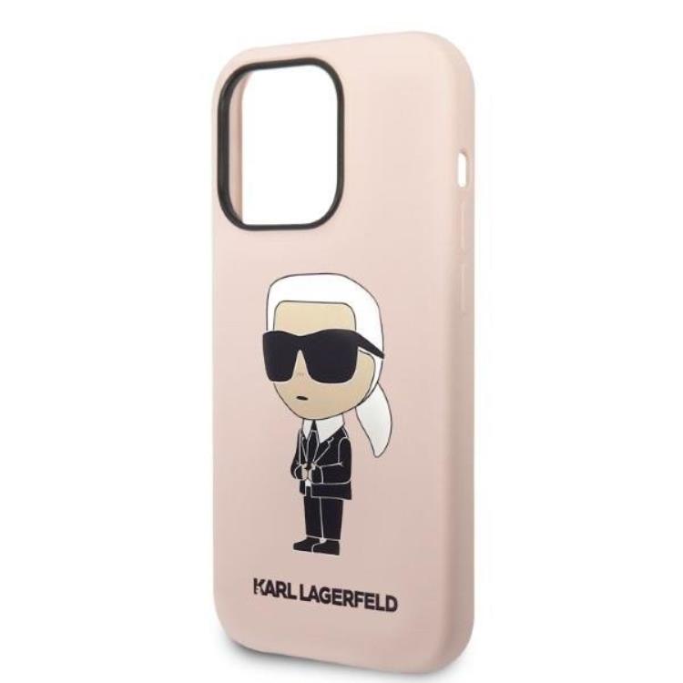 KARL LAGERFELD Karl Lagerfeld iPhone 14 Pro Skal Magsafe Silicone Ikonik - Rosa