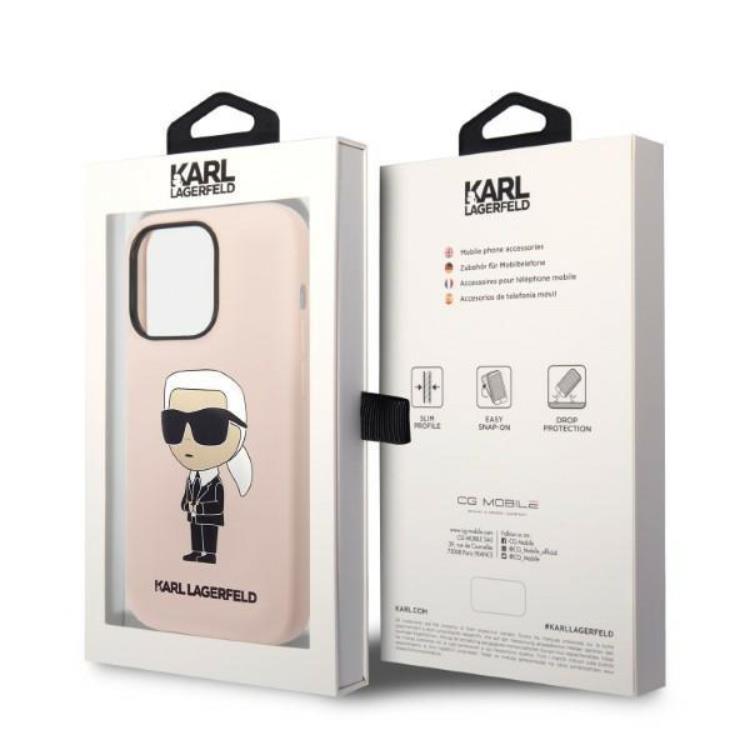 KARL LAGERFELD Karl Lagerfeld iPhone 14 Pro Skal Magsafe Silicone Ikonik - Rosa