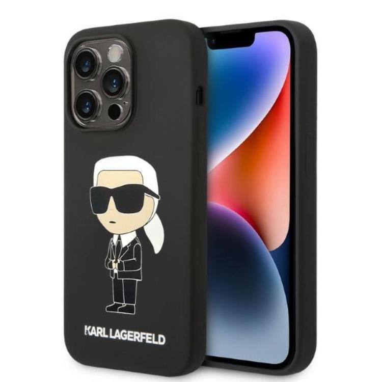 KARL LAGERFELD Karl Lagerfeld iPhone 14 Pro Max Skal Silicone Ikonik - Svart