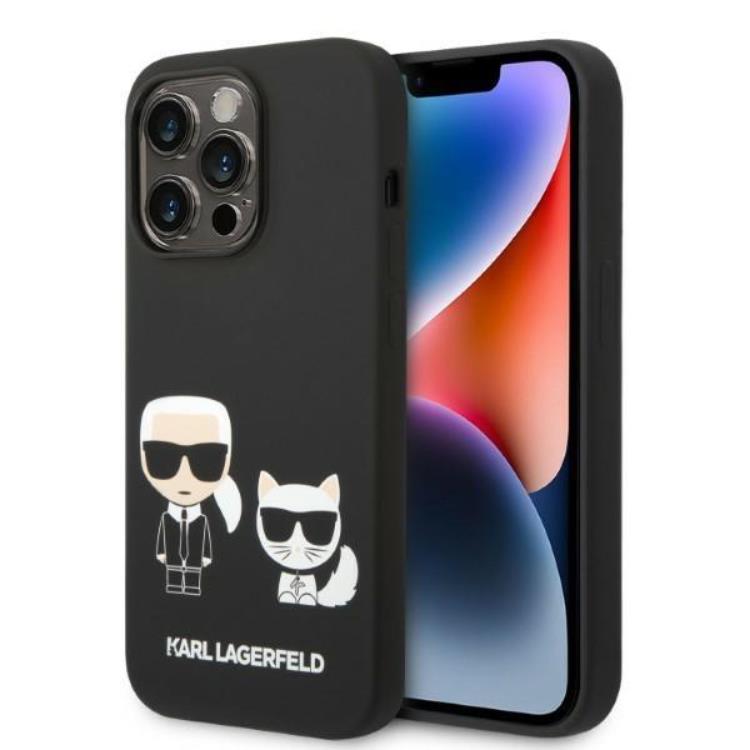 KARL LAGERFELD Karl Lagerfeld iPhone 14 Pro Skal Magsafe Silicone Karl & Choupette - Svart