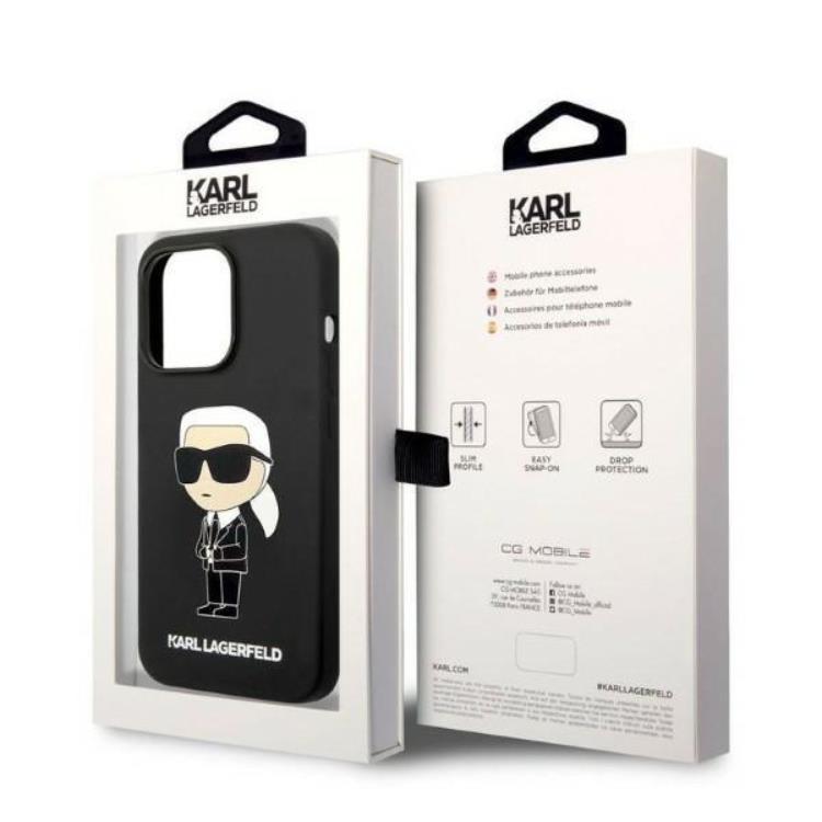 KARL LAGERFELD Karl Lagerfeld iPhone 14 Pro Skal Silicone Ikonik - Svart