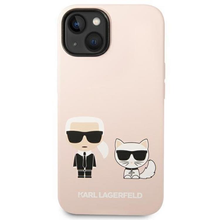 KARL LAGERFELD Karl Lagerfeld iPhone 14 Skal Magsafe Silicone Karl & Choupette - Ljusrosa