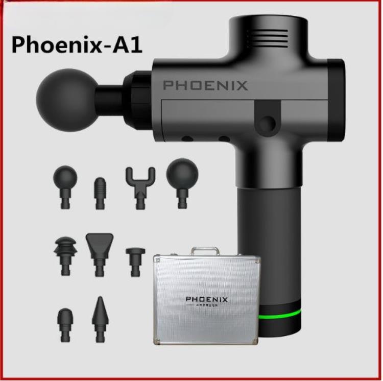 OEM Phoenix Massagepistol A1 med 9 Massagehuvuden 2400mAh - Svart