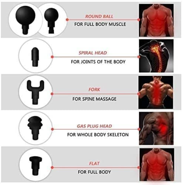 OEM Phoenix Massagepistol A1 med 9 Massagehuvuden 2400mAh - Svart