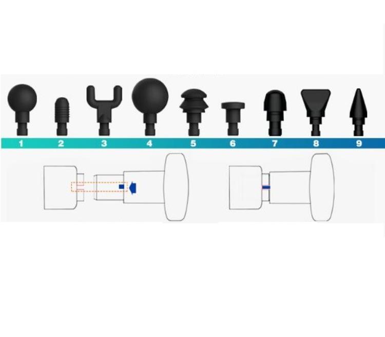 OEM Phoenix Massagepistol A1 med 9 Massagehuvuden 2400mAh - Svart