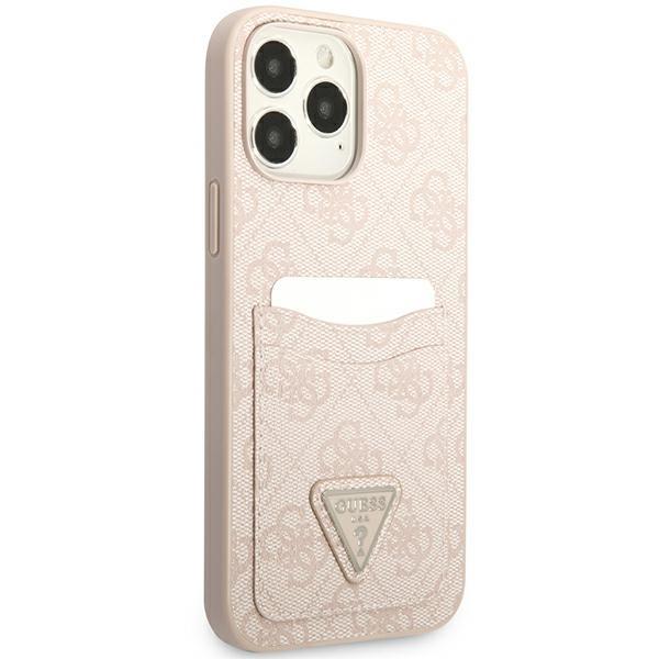Guess Guess iPhone 13 Pro Skal Korthållare Triangle Logo - Rosa
