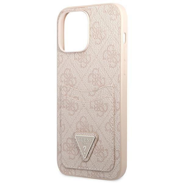 Guess Guess iPhone 13 Pro Skal Korthållare Triangle Logo - Rosa