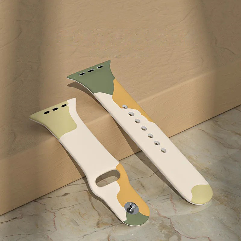 OEM Silicon Camo Apple Watch Band 6/5/4/3/2 (40/38 mm) - Moro Gul