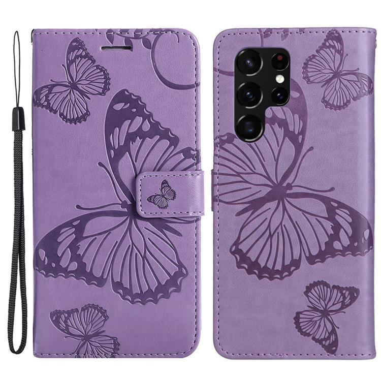 A-One Brand Butterfly Imprinted Fodral Galaxy S22 - Lila