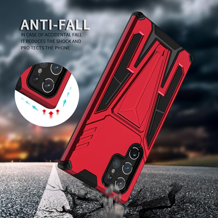 OEM V-Shaped Kickstand Skal Galaxy S22 Plus - Röd