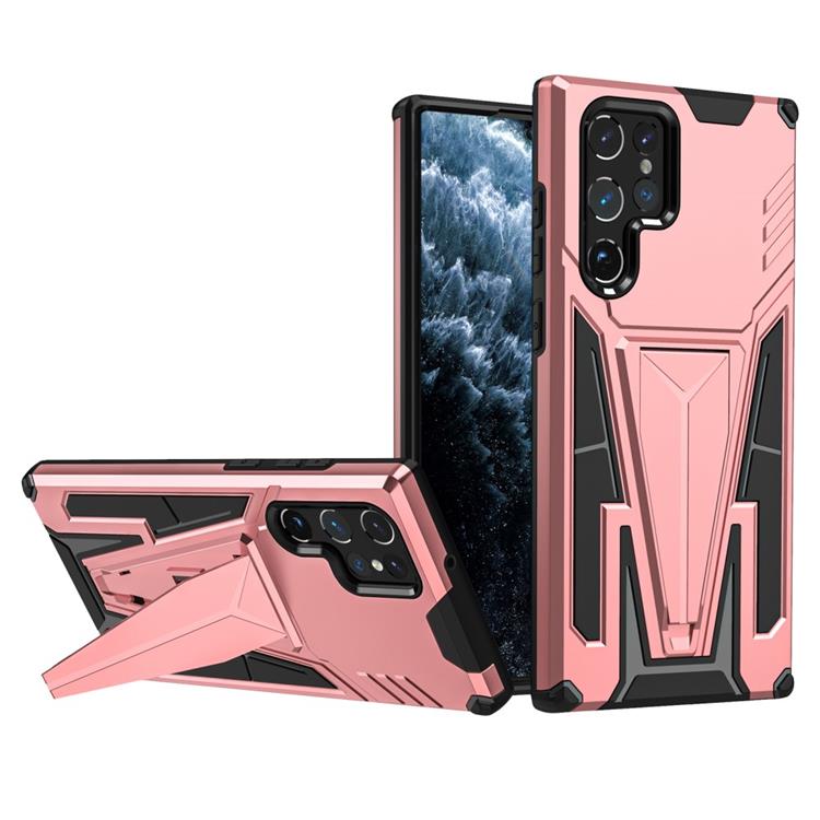 OEM V-Shaped Kickstand Skal Galaxy S22 Plus - Rosa Guld