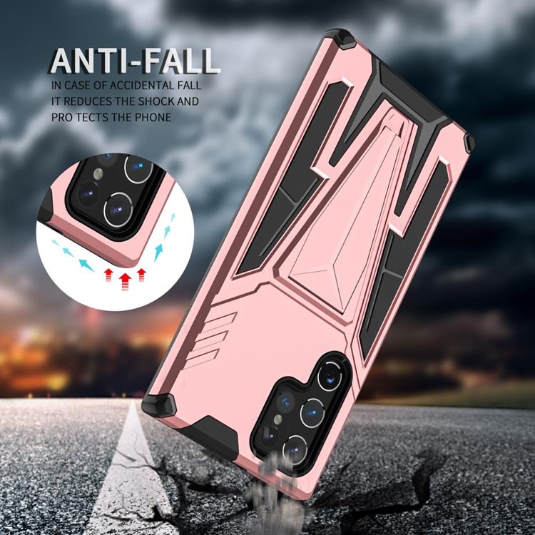 OEM V-Shaped Kickstand Skal Galaxy S22 Plus - Rosa Guld