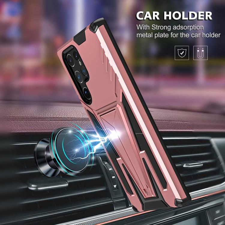 OEM V-Shaped Kickstand Skal Galaxy S22 Plus - Rosa Guld