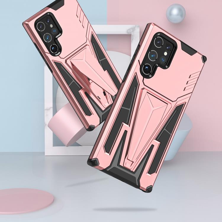 OEM V-Shaped Kickstand Skal Galaxy S22 Plus - Rosa Guld