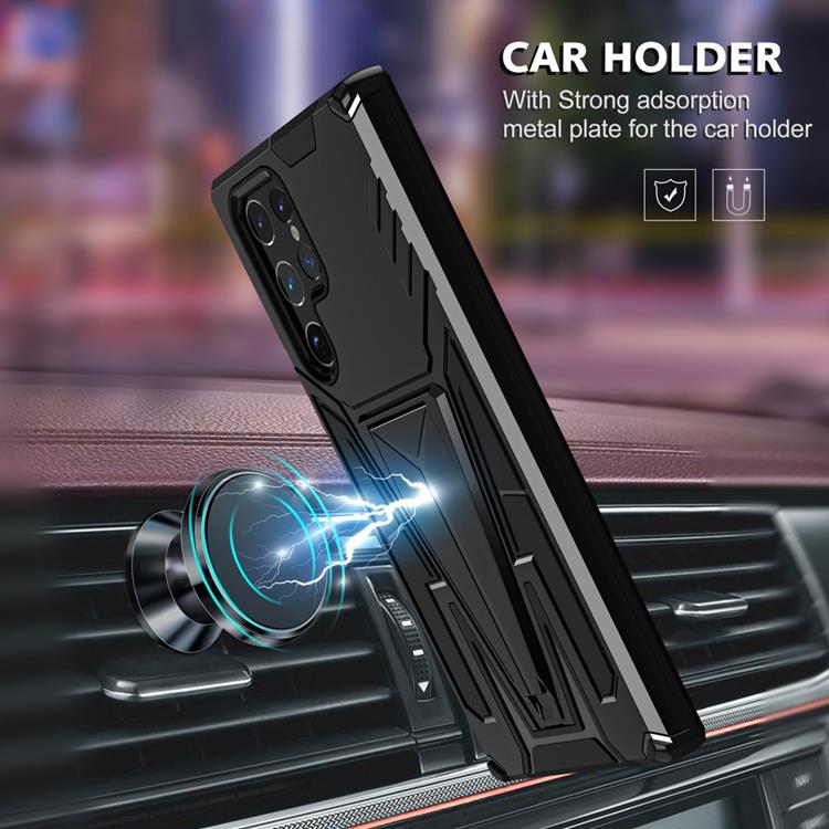 OEM V-Shaped Kickstand Skal Galaxy S22 Plus - Svart