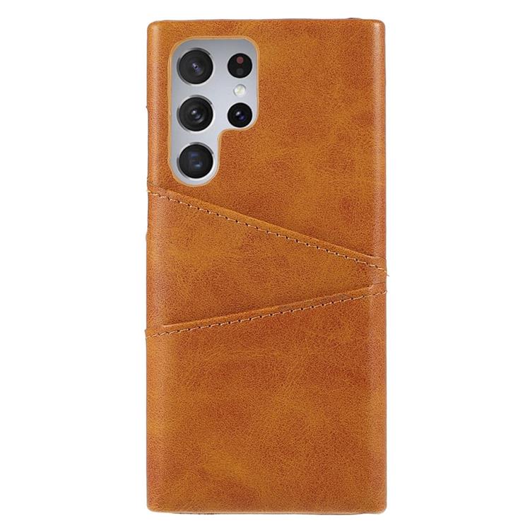 OEM Kortplats Läder Skal Galaxy S22 Plus - Brun