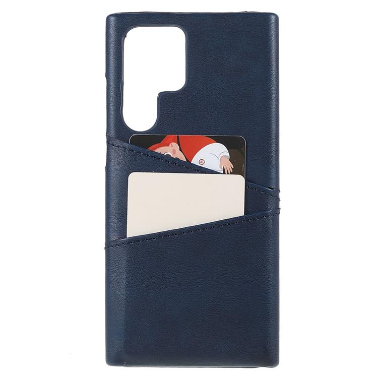 OEM Kortplats Läder Skal Galaxy S22 Plus - Blå