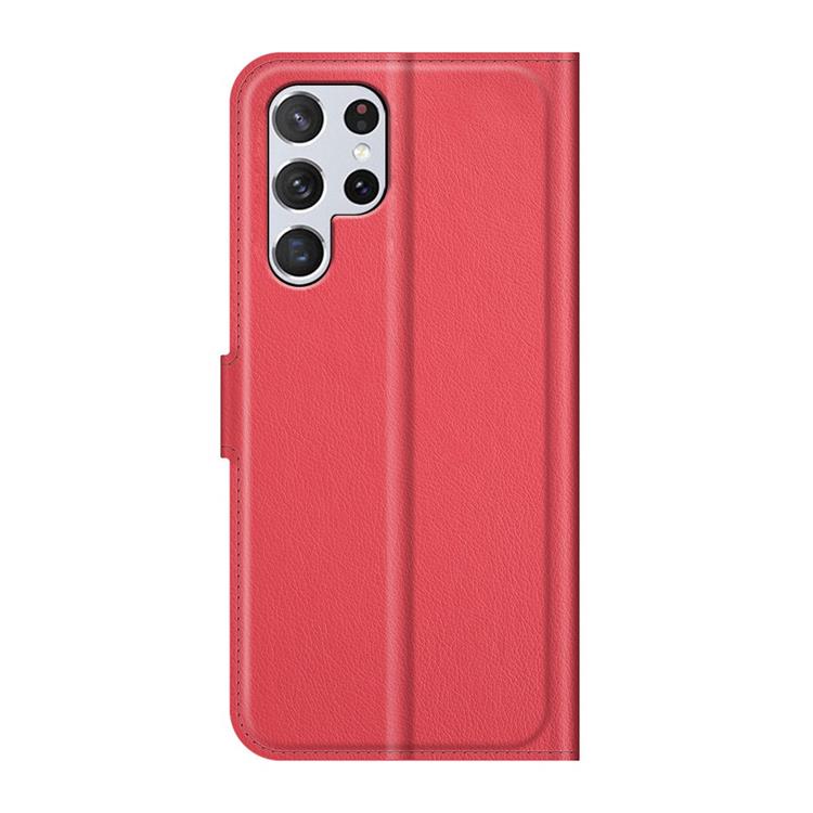 OEM Litchi Magnetic Fodral Galaxy S22 Ultra 5G - Röd