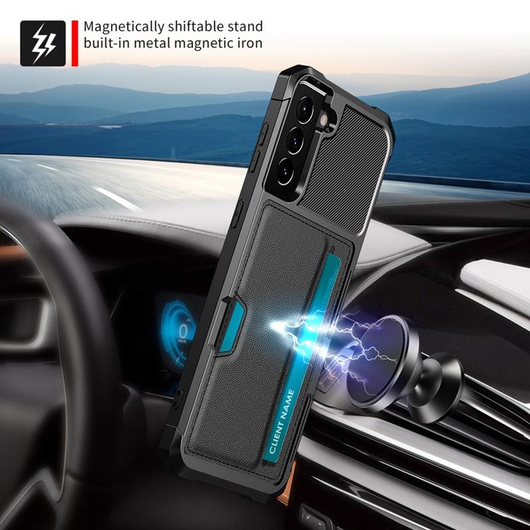 OEM Läder Korthållare till Skal Galaxy S22 Plus 5G - Svart