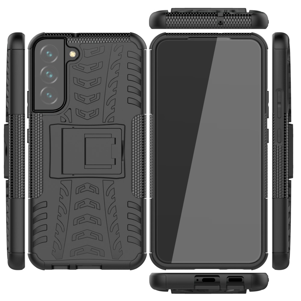 OEM Tire Texture Kickstand Skal Galaxy S22 Plus 5G - Svart