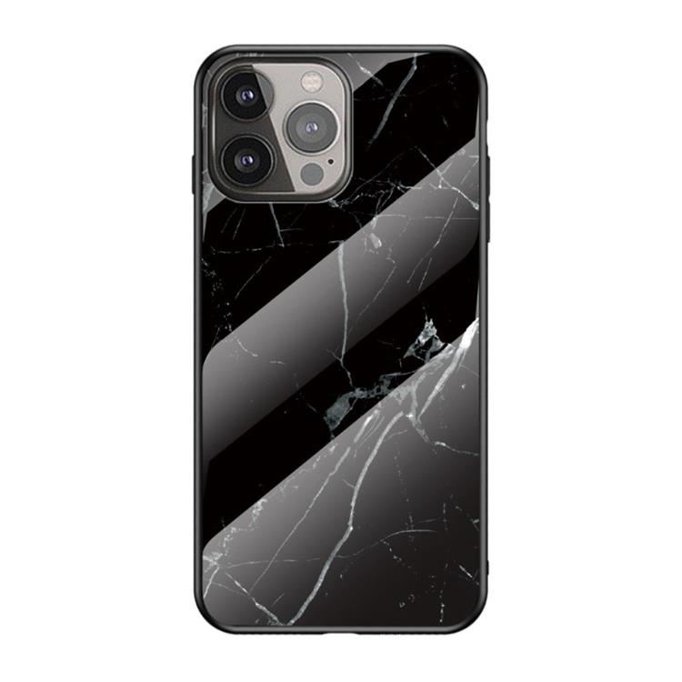 OEM Anti-Scratch Härdat Glas Skärmskydd iPhone 13 Pro Max - Svart Marble