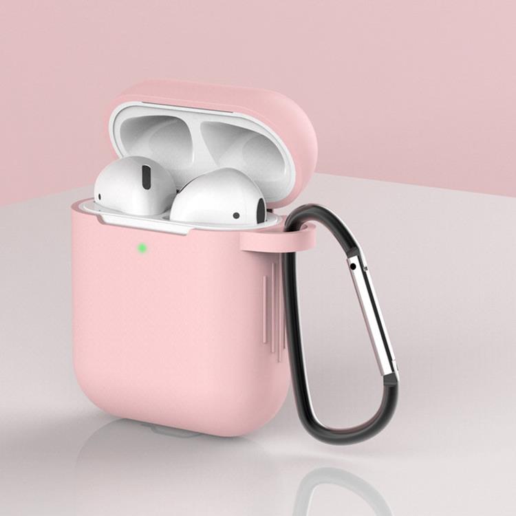 OEM Silicone Soft Nyckelring Skal AirPods 2/AirPods 1 - Rosa