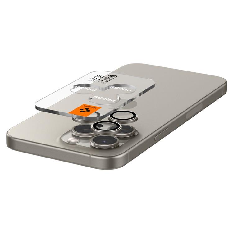 Spigen [2-PACK] Spigen iPhone 15 Pro/15 Pro Max Kameralinsskydd i Härdat Glas