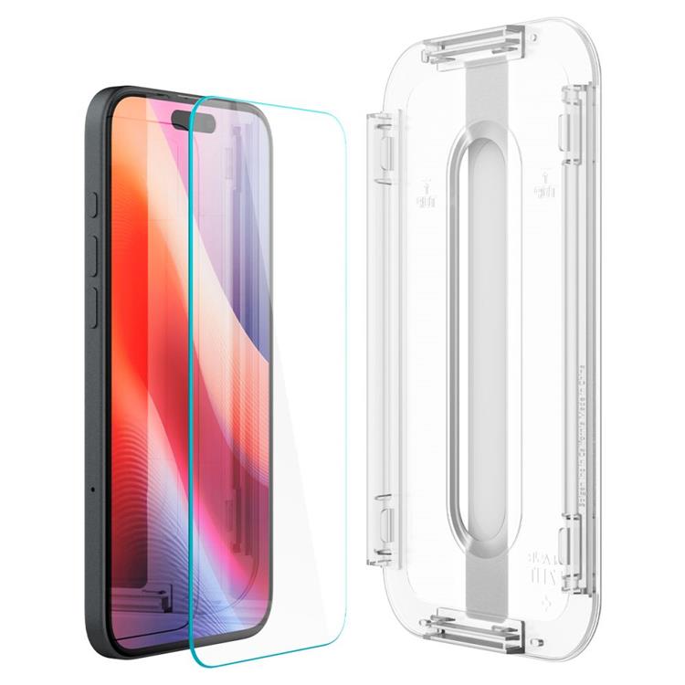 Spigen Spigen iPhone 15/16 Härdat Glas Skärmskydd 'EZ' Fit - Clear