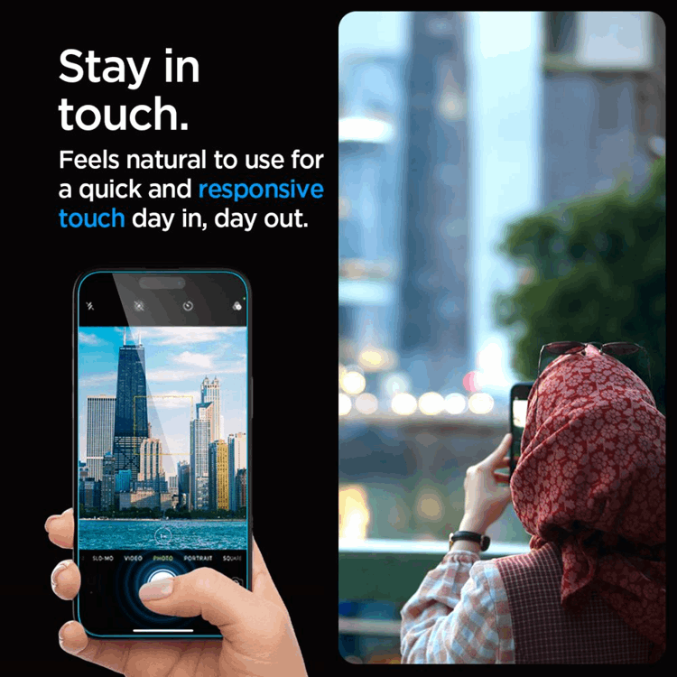 Spigen [2-Pack] Spigen iPhone 15 Pro Härdat Glas Skärmskydd 'EZ' Fit