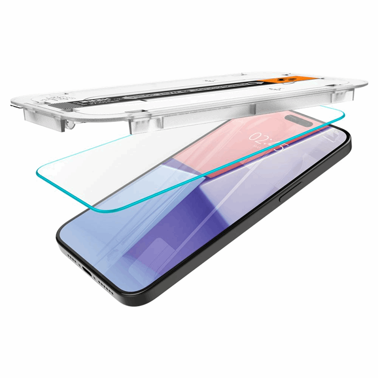 Spigen [2-Pack] Spigen iPhone 15 Pro Härdat Glas Skärmskydd 'EZ' Fit