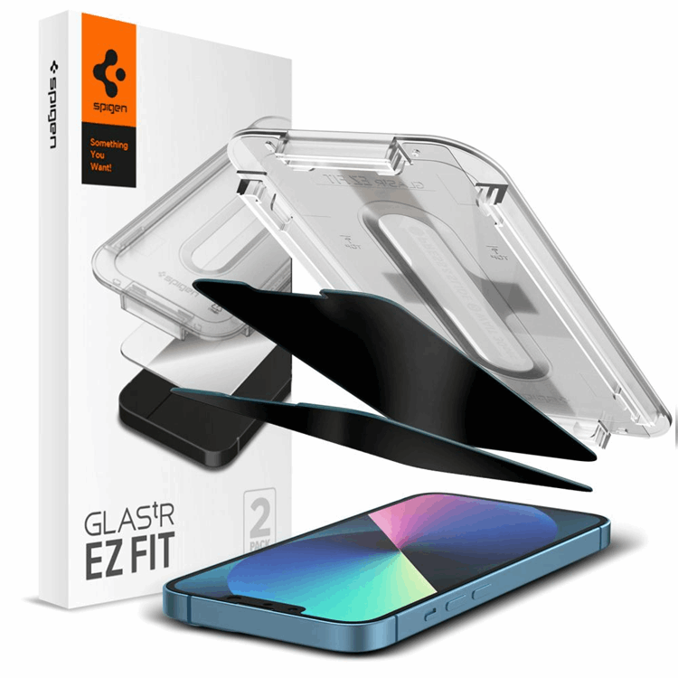 Spigen Spigen 2-Pack Privacy Härdat Glas Skärmskydd iPhone 13/13 PRO/14/16E