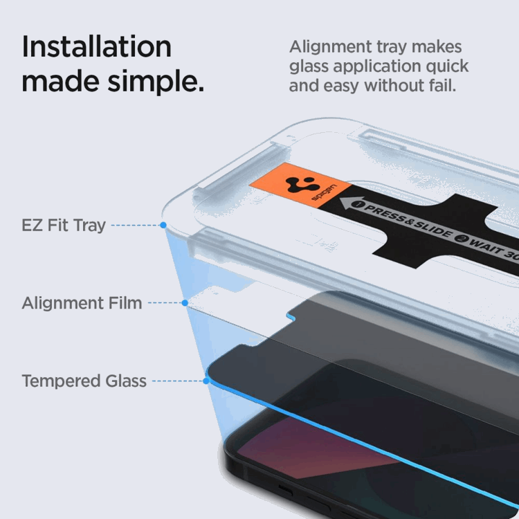 Spigen Spigen 2-Pack Privacy Härdat Glas Skärmskydd iPhone 13 Pro Max