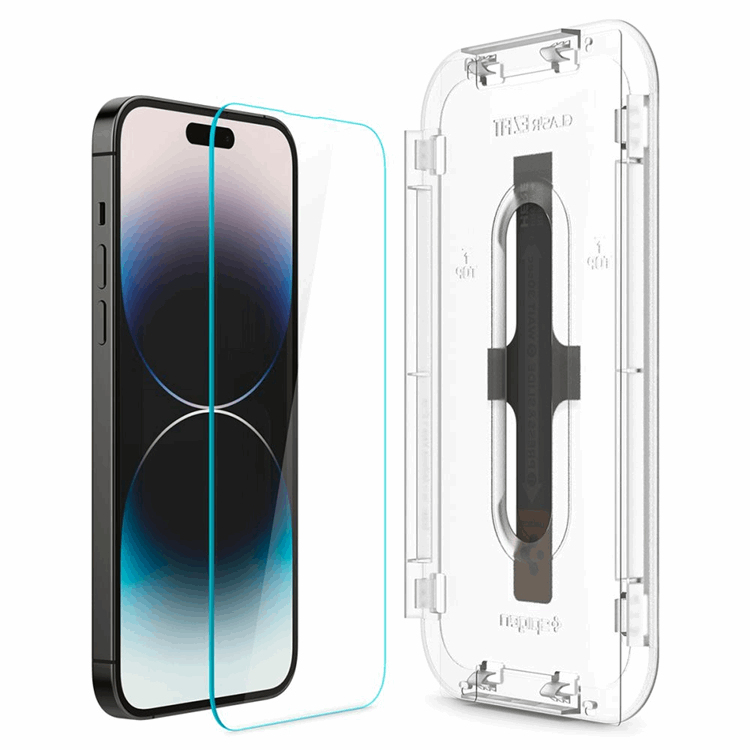 Spigen Spigen iPhone 14 Pro Max Härdat Glas Skärmskydd Ez-Fit 2-Pack - Clear