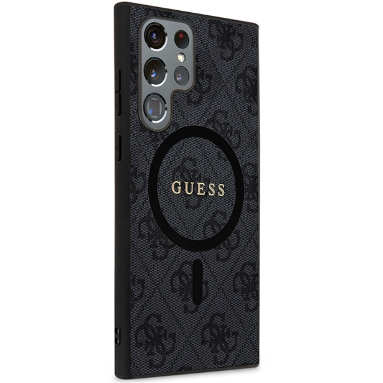 Guess Guess Mobilskal till Galaxy S24 Ultra Magsafe Collection Läder Metall Logo