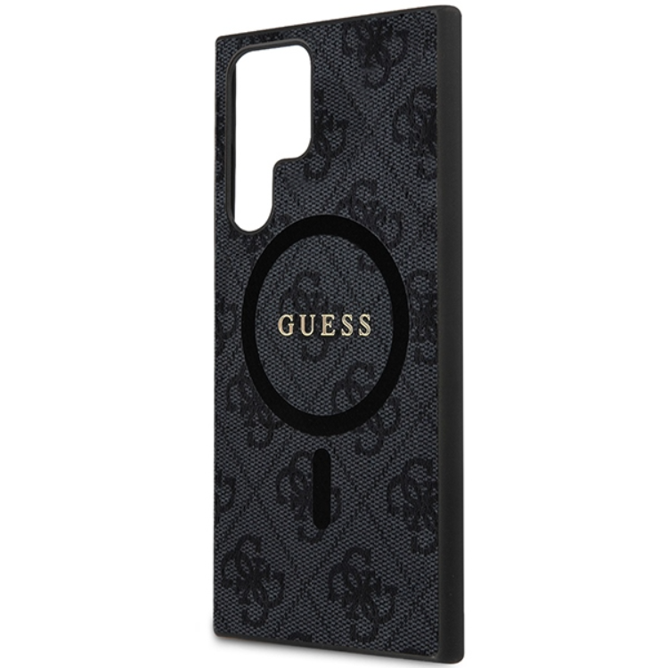 Guess Guess Mobilskal till Galaxy S24 Ultra Magsafe Collection Läder Metall Logo