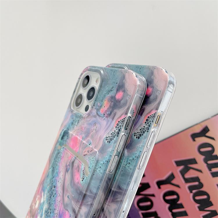 OEM Korthållare Skal iPhone 13 Pro - Grön Marble