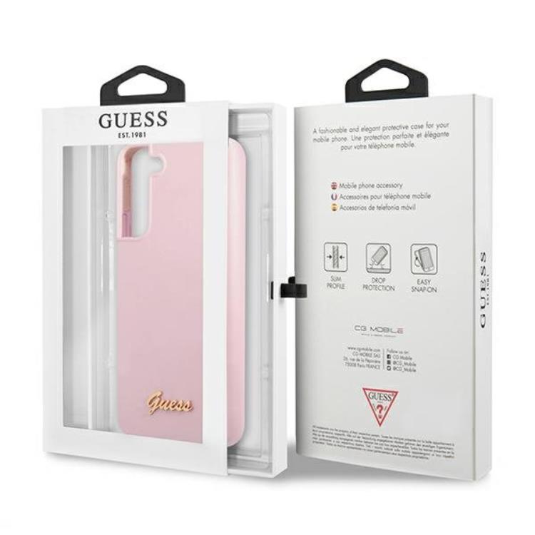 Guess Guess Silicone Script Metal Logo Skal Galaxy S22 Plus - Lavender