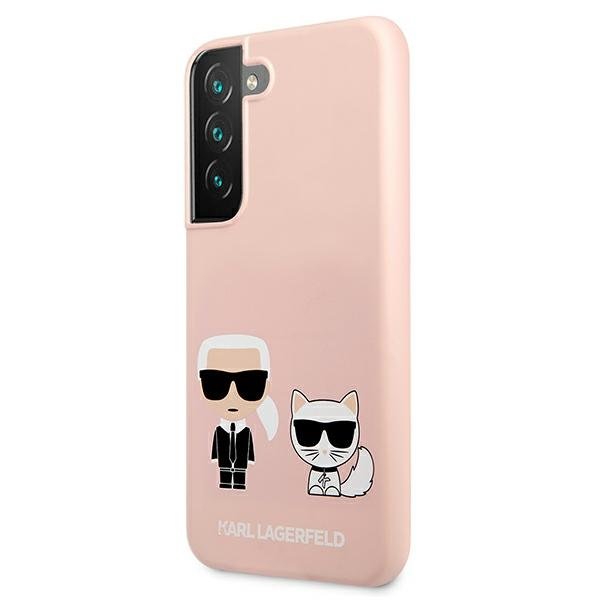 KARL LAGERFELD Karl Lagerfeld Silicone Ikonik Karl & Choupette Skal Galaxy S22 Plus - Rosa