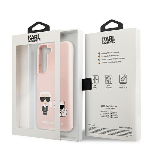 KARL LAGERFELD Karl Lagerfeld Silicone Ikonik Karl & Choupette Skal Galaxy S22 Plus - Rosa
