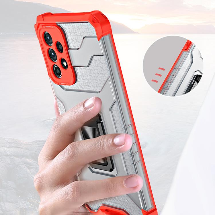 OEM Crystal Ring Kickstand Skal Galaxy A72 4G - Blå