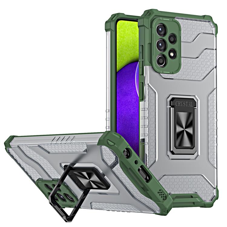 OEM Crystal Ring Kickstand Skal Galaxy A72 4G - Grön
