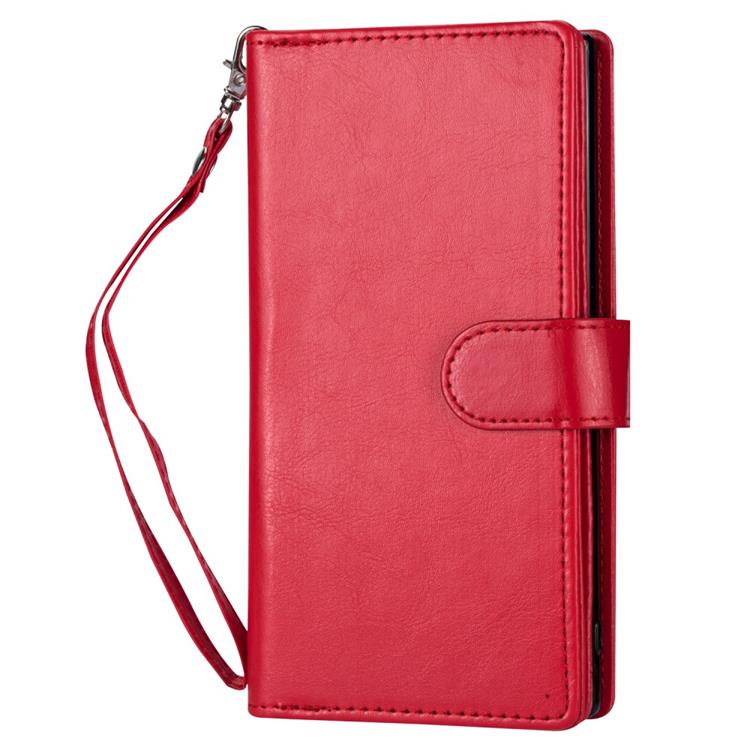 OEM 2-i-1 Plånboksfodral med 9 Kortplatser Galaxy S22 Plus 5G - Röd